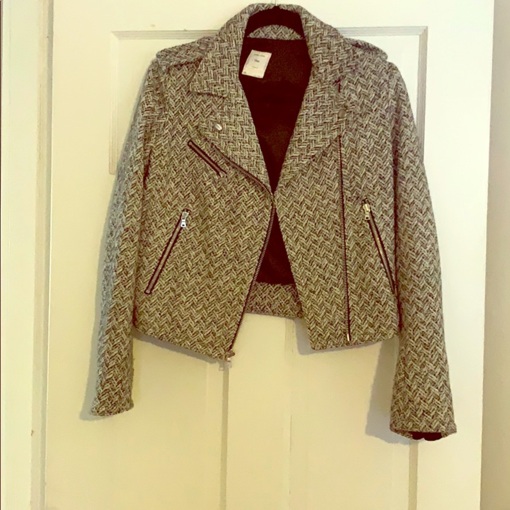 GAP size xs tweed motorcycle jacket